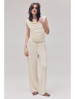 H&M - Women Beige Fine-Knit Pant