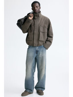 H&M - Men Green Stand Collar Jacket