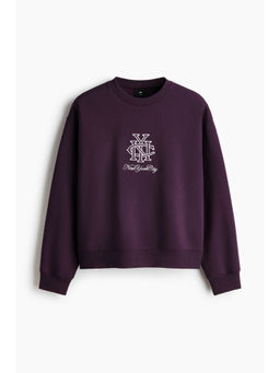 H&M - Men Purple Loose Fit Printed Sweatshirt