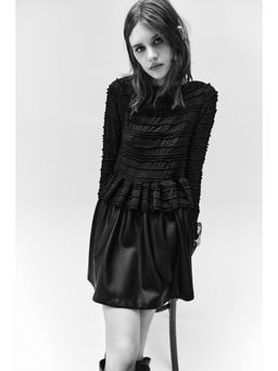 H&M - Women Black Smocked Top