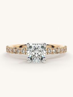 Valanova - Sterling Silver Plated with Rose Gold and Certified Lab Grown Diamond 1.06Cts Ring