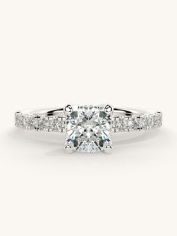 Valanova - Sterling Silver Plated with White Gold and Certified Lab Grown Diamond 1.06Cts Ring