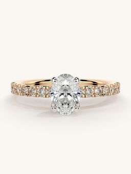 Valanova - Sterling Silver Plated with Rose Gold and Certified Lab Grown Diamond 0.81Cts Ring