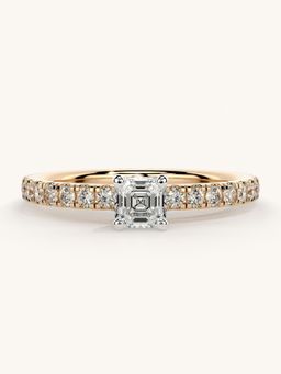 Valanova - Sterling Silver Plated with Rose Gold and Certified Lab Grown Diamond 0.56Cts Ring