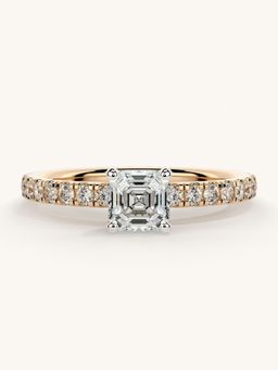 Valanova - Sterling Silver Plated with Rose Gold and Certified Lab Grown Diamond 0.81Cts Ring