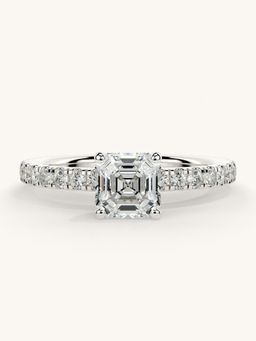 Valanova - Sterling Silver Plated with White Gold and Certified Lab Grown Diamond 1.06Cts Ring