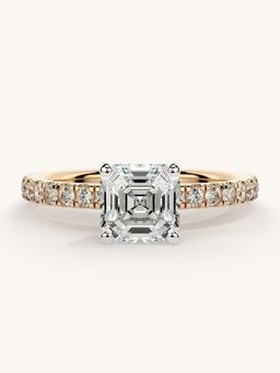 Valanova - Sterling Silver Plated with Rose Gold and Certified Lab Grown Diamond 1.31Cts Ring