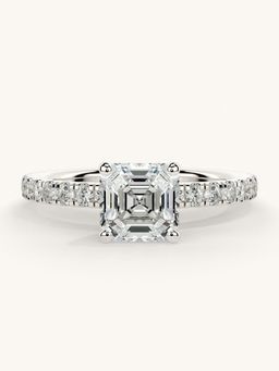 Valanova - Sterling Silver Plated with White Gold and Certified Lab Grown Diamond 1.31Cts Ring