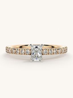 Valanova - Sterling Silver Plated with Rose Gold and Certified Lab Grown Diamond 0.56Cts Ring