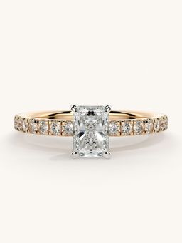 Valanova - Sterling Silver Plated with Rose Gold and Certified Lab Grown Diamond 0.81Cts Ring