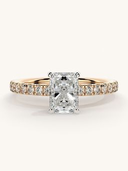 Valanova - Sterling Silver Plated with Rose Gold and Certified Lab Grown Diamond 1.06Cts Ring