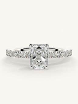 Valanova - Sterling Silver Plated with White Gold and Certified Lab Grown Diamond 1.06Cts Ring