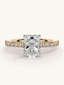 Valanova - Sterling Silver Plated with Rose Gold and Certified Lab Grown Diamond 1.31Cts Ring