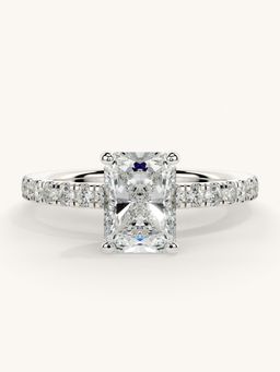 Valanova - Sterling Silver Plated with White Gold and Certified Lab Grown Diamond 1.31Cts Ring