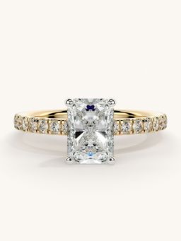Valanova - Sterling Silver Plated with Yellow Gold and Certified Lab Grown Diamond 1.31Cts Ring
