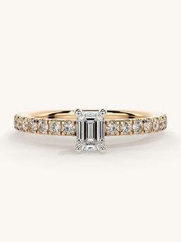 Valanova - Sterling Silver Plated with Rose Gold and Certified Lab Grown Diamond 0.56Cts Ring