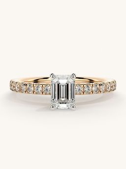 Valanova - Sterling Silver Plated with Rose Gold and Certified Lab Grown Diamond 0.81Cts Ring