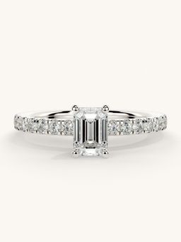 Valanova - Sterling Silver Plated with White Gold and Certified Lab Grown Diamond 0.81Cts Ring
