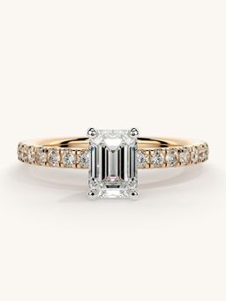 Valanova - Sterling Silver Plated with Rose Gold and Certified Lab Grown Diamond 1.06Cts Ring