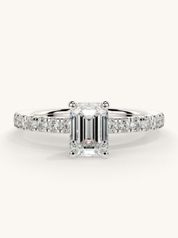 Valanova - Sterling Silver Plated with White Gold and Certified Lab Grown Diamond 1.06Cts Ring