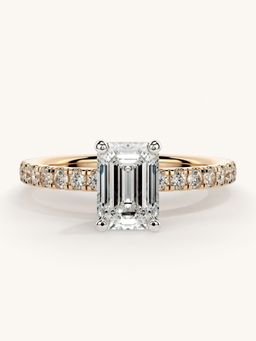 Valanova - Sterling Silver Plated with Rose Gold and Certified Lab Grown Diamond 1.31Cts Ring