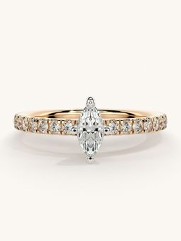 Valanova - Sterling Silver Plated with Rose Gold and Certified Lab Grown Diamond 0.56Cts Ring