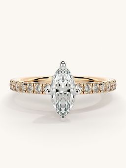 Valanova - Sterling Silver Plated with Rose Gold and Certified Lab Grown Diamond 0.81Cts Ring