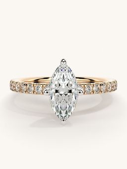 Valanova - Sterling Silver Plated with Rose Gold and Certified Lab Grown Diamond 1.06Cts Ring