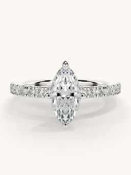 Valanova - Sterling Silver Plated with White Gold and Certified Lab Grown Diamond 1.06Cts Ring