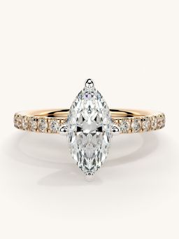 Valanova - Sterling Silver Plated with Rose Gold and Certified Lab Grown Diamond 1.31Cts Ring