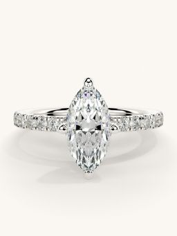 Valanova - Sterling Silver Plated with White Gold and Certified Lab Grown Diamond 1.31Cts Ring