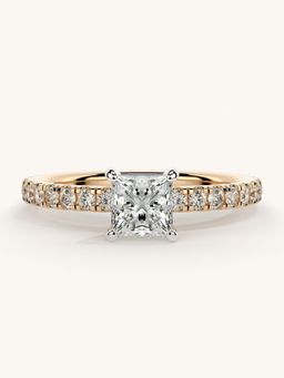Valanova - Sterling Silver Plated with Rose Gold and Certified Lab Grown Diamond 0.81Cts Ring