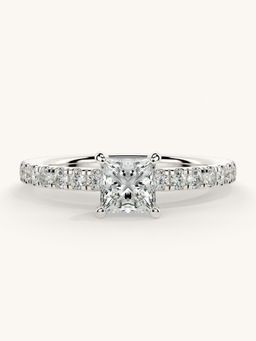 Valanova - Sterling Silver Plated with White Gold and Certified Lab Grown Diamond 0.81Cts Ring