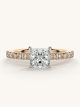Valanova - Sterling Silver Plated with Rose Gold and Certified Lab Grown Diamond 1.06Cts Ring