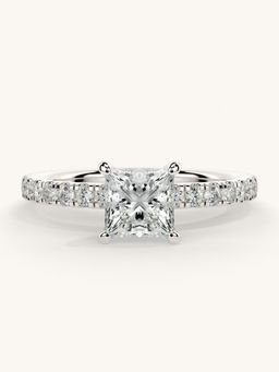 Valanova - Sterling Silver Plated with White Gold and Certified Lab Grown Diamond 1.06Cts Ring