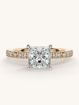 Valanova - Sterling Silver Plated with Rose Gold and Certified Lab Grown Diamond 1.31Cts Ring