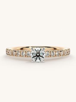 Valanova - Sterling Silver Plated with Rose Gold and Certified Lab Grown Diamond 0.56Cts Ring