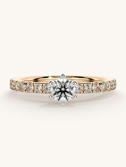Valanova - Sterling Silver Plated with Rose Gold and Certified Lab Grown Diamond 0.56Cts Ring