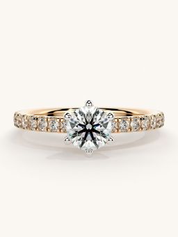 Valanova - Sterling Silver Plated with Rose Gold and Certified Lab Grown Diamond 0.81Cts Ring