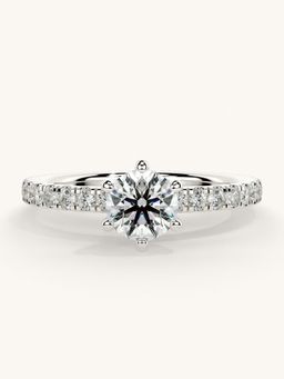 Valanova - Sterling Silver Plated with White Gold and Certified Lab Grown Diamond 0.81Cts Ring