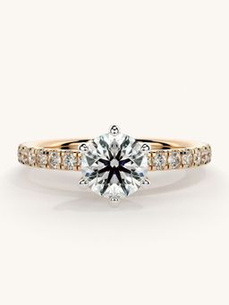Valanova - Sterling Silver Plated with Rose Gold and Certified Lab Grown Diamond 1.06Cts Ring
