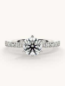 Valanova - Sterling Silver Plated with White Gold and Certified Lab Grown Diamond 1.06Cts Ring