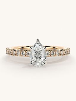 Valanova - Sterling Silver Plated with Rose Gold and Certified Lab Grown Diamond 0.81Cts Ring