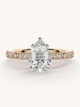 Valanova - Sterling Silver Plated with Rose Gold and Certified Lab Grown Diamond 1.31Cts Ring