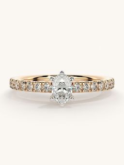 Valanova - Sterling Silver Plated with Rose Gold and Certified Lab Grown Diamond 0.56Cts Ring