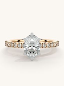 Valanova - Sterling Silver Plated with Rose Gold and Certified Lab Grown Diamond 1.06Cts Ring