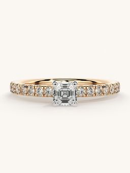 Valanova - Sterling Silver Plated with Rose Gold and Certified Lab Grown Diamond 0.56Cts Ring