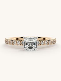 Valanova - Sterling Silver Plated with Rose Gold and Certified Lab Grown Diamond 0.81Cts Ring