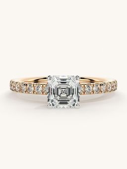 Valanova - Sterling Silver Plated with Rose Gold and Certified Lab Grown Diamond 1.06Cts Ring
