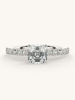 Valanova - Sterling Silver Plated with White Gold and Certified Lab Grown Diamond 1.06Cts Ring